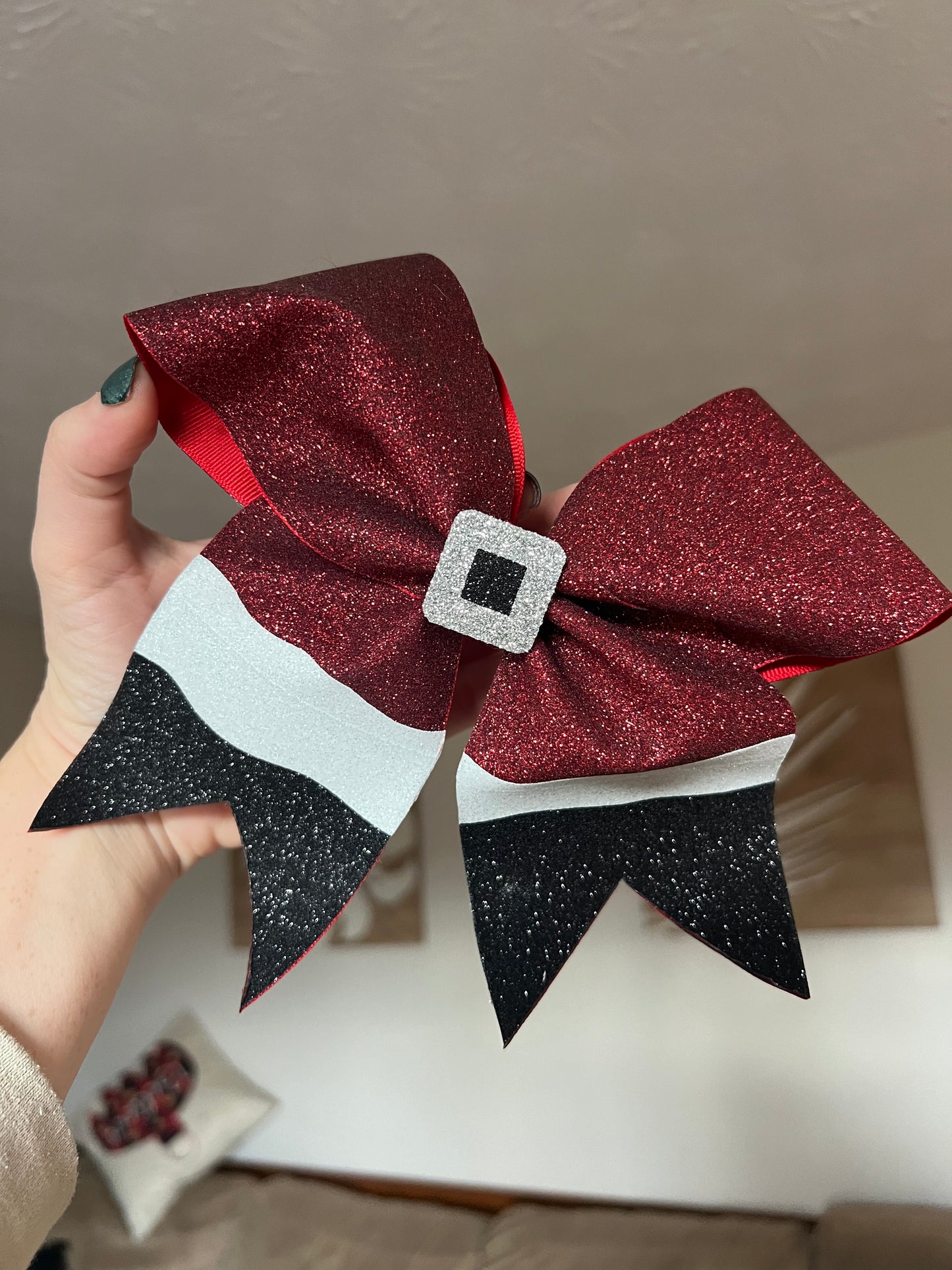 Throwin' Bows Cheer Bow Red Santa